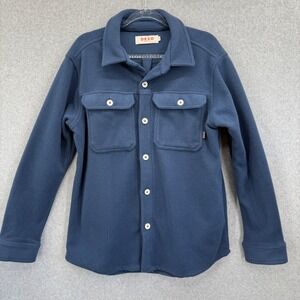 DESO Unisex Burrow Shacket Workwear Fleece Inspired Cozy‎ Blue Size Xl